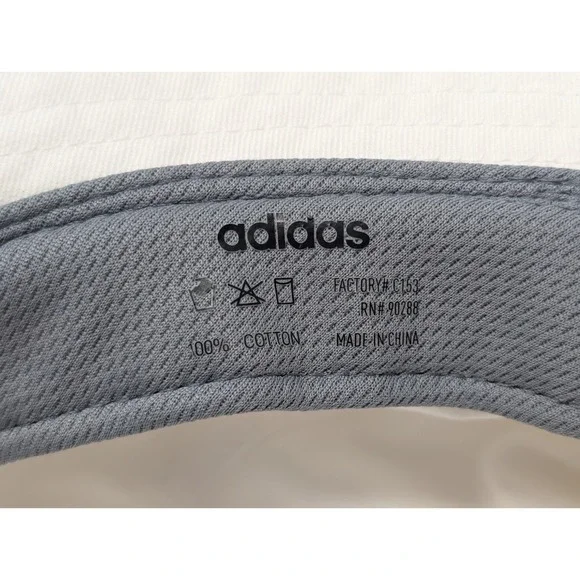 Adidas Aeroready‎ Bucket Hat Women White Canvas Pink Embroidered Lettering - Picture 6 of 9